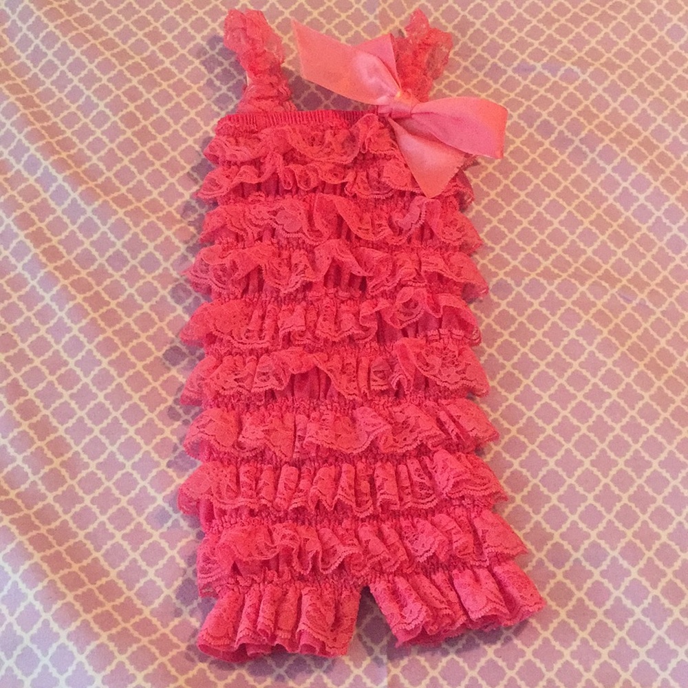 Baby pink laced romper